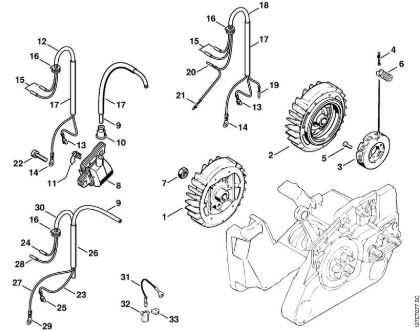 Moto-serras a gasolina (MS) 024 S Sistema de ignição da marca Stihl