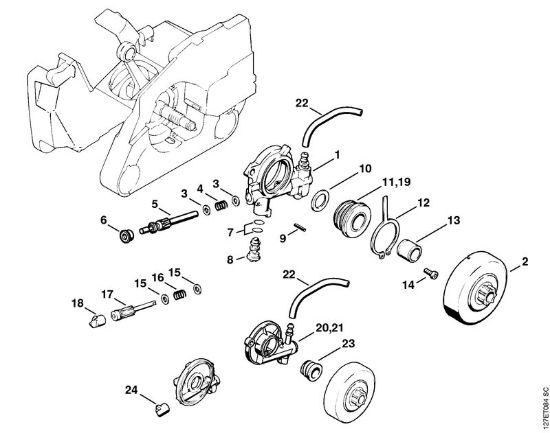Moto-serras a gasolina (MS) 024 SW Bomba de óleo da marca Stihl