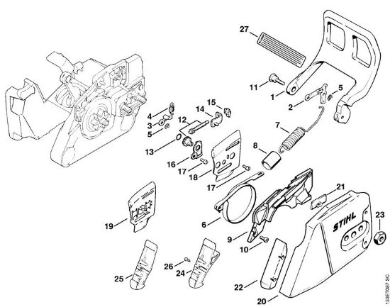 Moto-serras a gasolina (MS) 026 W Freio da corrente da marca Stihl