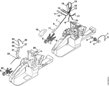 Moto-serras a gasolina (MS) 026 WVH Aquecimento da marca Stihl