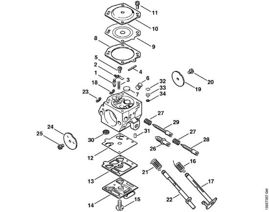 Moto-serras a gasolina (MS) 029 Carburador HD-5 da marca Stihl