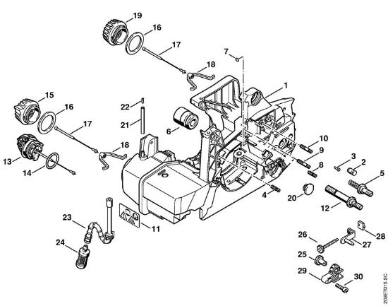 Moto-serras a gasolina (MS) 029 Cárter do motor da marca Stihl