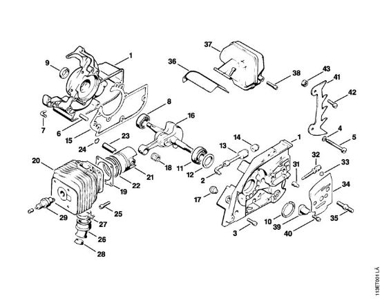 Moto-serras a gasolina (MS) 031 Cambota, Cilindro da marca Stihl