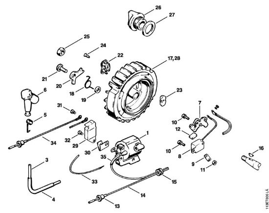 Moto-serras a gasolina (MS) 031 Sistema de ignição, Volante da marca Stihl