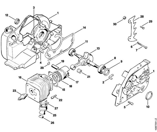 Moto-serras a gasolina (MS) 032 AV Caixa da cambota, Cilindro da marca Stihl
