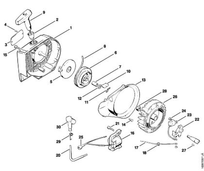 Moto-serras a gasolina (MS) 032 AV Caixa do ventilador, Jogo de contactos da marca Stihl