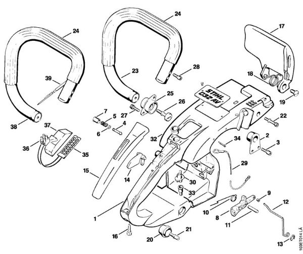 Moto-serras a gasolina (MS) 032 AV Quadro do punho da marca Stihl