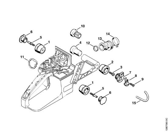 Moto-serras a gasolina (MS) 034 Sistema anti-vibratório da marca Stihl
