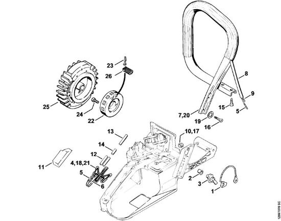 Moto-serras a gasolina (MS) 034 S Aquecimento da marca Stihl