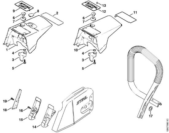 Moto-serras a gasolina (MS) 034 S Cobertura (31.2001) da marca Stihl