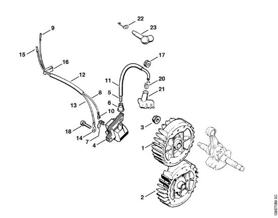 Moto-serras a gasolina (MS) 034 S Sistema de ignição da marca Stihl