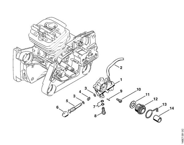 Moto-serras a gasolina (MS) 036 QS Bomba de óleo da marca Stihl