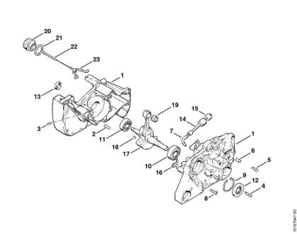 Moto-serras a gasolina (MS) 038 Caixa da cambota da marca Stihl