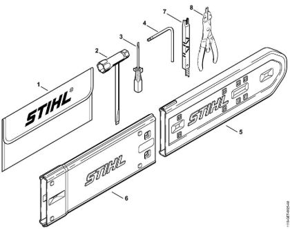 Moto-serras a gasolina (MS) 038 Ferramentas, Acessórios especiais da marca Stihl