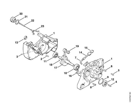 Moto-serras a gasolina (MS) 038 FB Caixa da cambota da marca Stihl