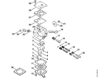 Moto-serras a gasolina (MS) 038 M Carburador Bing 48A101 (50.2008) da marca Stihl