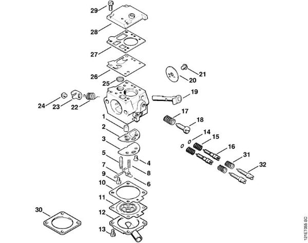 Moto-serras a gasolina (MS) 038 S Carburador Bing 48A101 (50.2008) da marca Stihl
