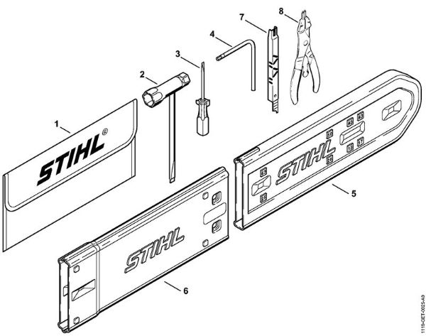 Moto-serras a gasolina (MS) 038 S Ferramentas, Acessórios especiais da marca Stihl