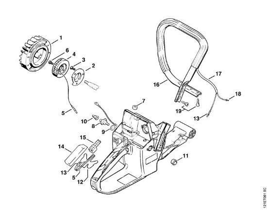 Moto-serras a gasolina (MS) 038 SW Aquecimento da marca Stihl