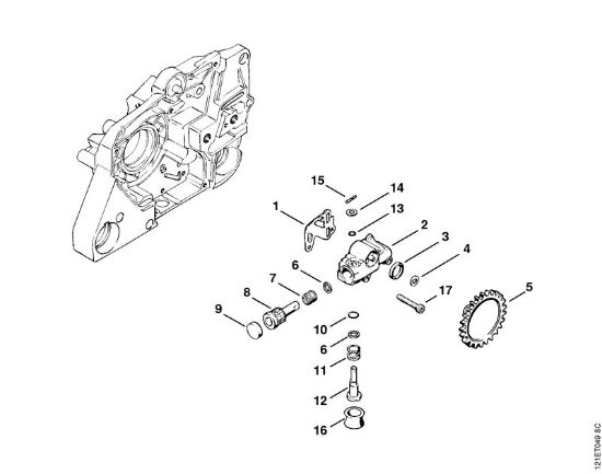 Moto-serras a gasolina (MS) 038 SW Bomba de óleo da marca Stihl