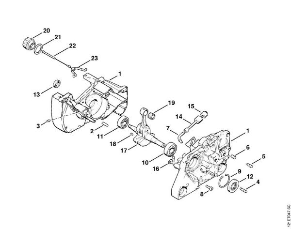 Moto-serras a gasolina (MS) 038 SW Caixa da cambota da marca Stihl