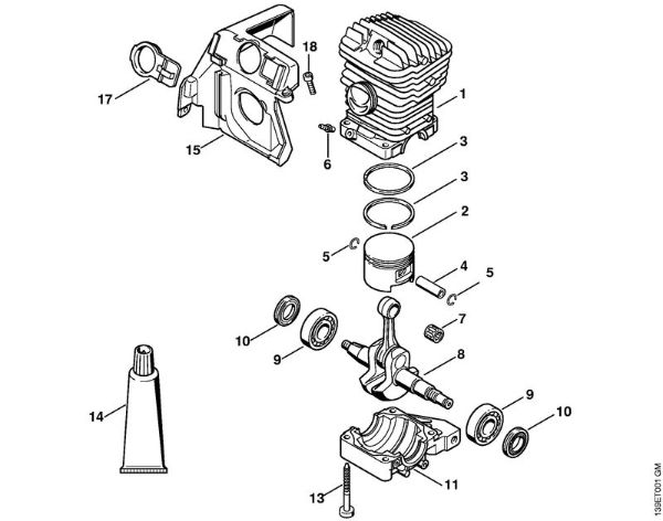 Moto-serras a gasolina (MS) 039 Cilindro 039 da marca Stihl