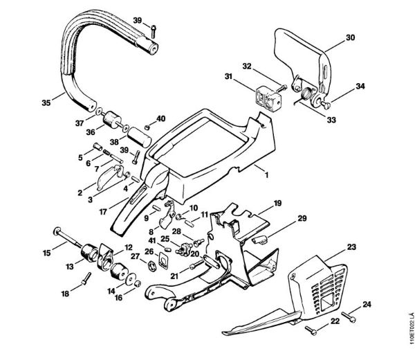 Moto-serras a gasolina (MS) 041 AVFBQ Quadro do punho, Cobertura da marca Stihl