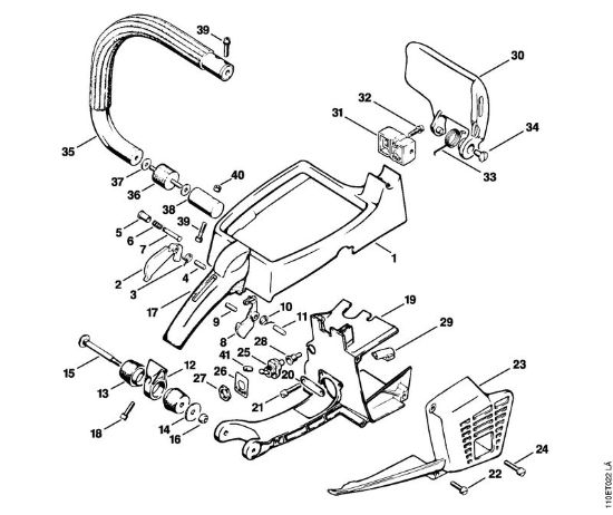 Moto-serras a gasolina (MS) 041 AVQ Quadro do punho, Cobertura da marca Stihl