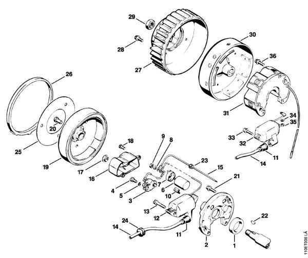 Moto-serras a gasolina (MS) 041 AVQ Sistema de ignição da marca Stihl