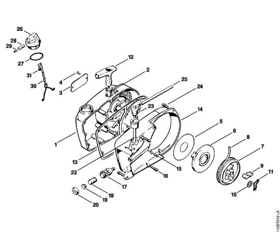 Moto-serras a gasolina (MS) 041 FB Dispositivo de arranque da marca Stihl