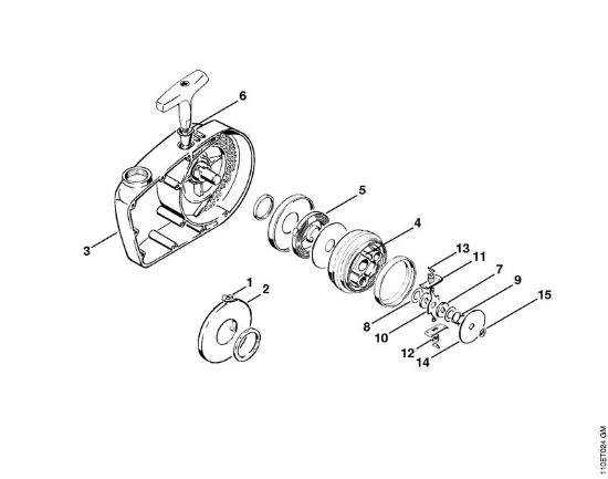 Moto-serras a gasolina (MS) 041 FB Dispositivo de arranque (11.68) da marca Stihl