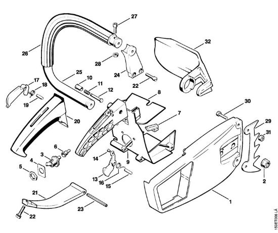Moto-serras a gasolina (MS) 041 FB Tampa do carreto, Cobertura da marca Stihl