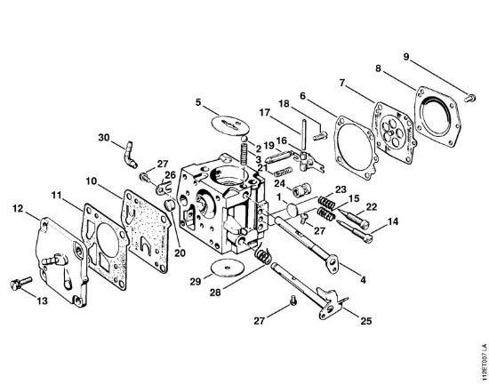 Moto-serras a gasolina (MS) 041 G Carburador da marca Stihl