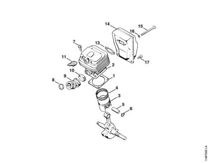 Moto-serras a gasolina (MS) 042 Cilindro, Silenciador da marca Stihl