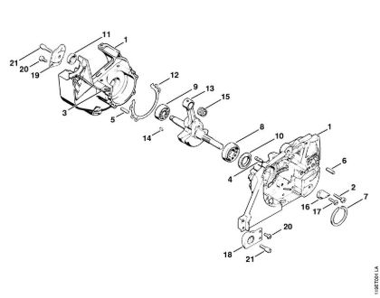 Moto-serras a gasolina (MS) 042 Q Caixa da cambota da marca Stihl