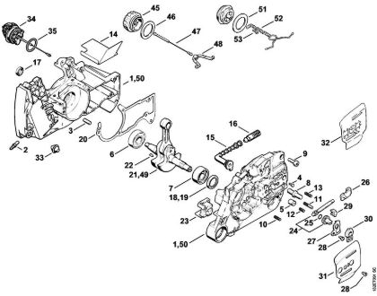 Moto-serras a gasolina (MS) 044 Caixa da cambota, Cambota da marca Stihl