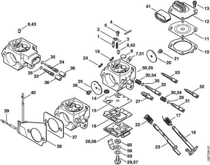 Moto-serras a gasolina (MS) 044 Carburador HD-15, HD-17, HD-11, HD-10 da marca Stihl