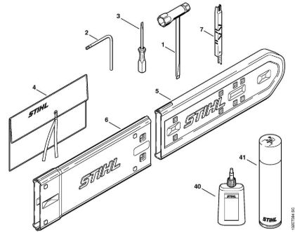 Moto-serras a gasolina (MS) 044 Ferramentas, Acessórios especiais da marca Stihl