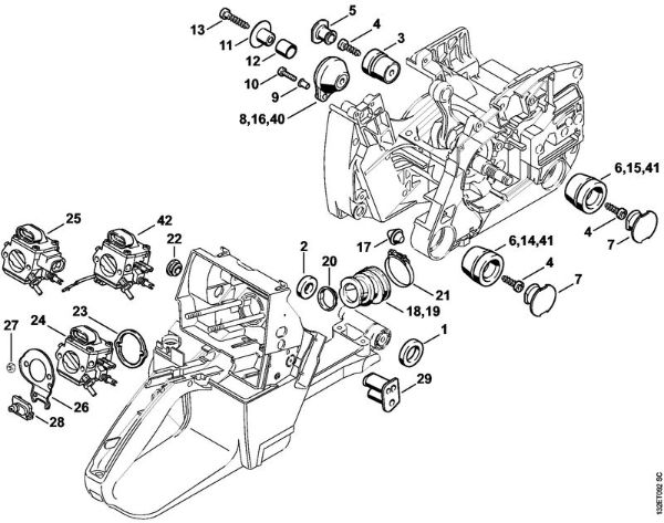 Moto-serras a gasolina (MS) 044 Sistema anti-vibratório da marca Stihl