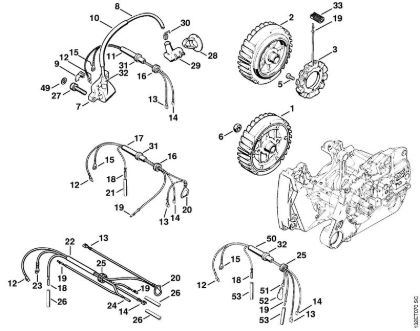 Moto-serras a gasolina (MS) 044 Sistema de ignição da marca Stihl