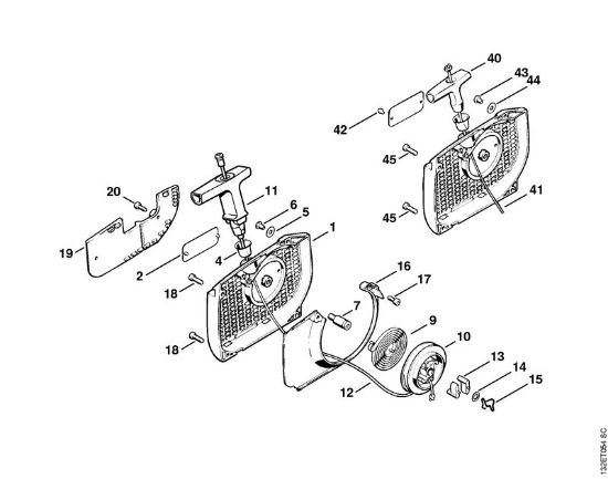 Moto-serras a gasolina (MS) 044 C Dispositivo de arranque da marca Stihl