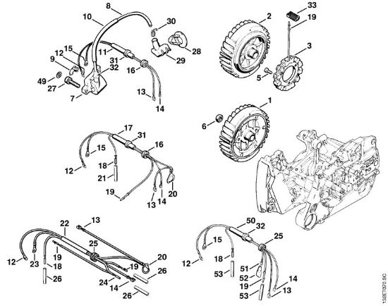 Moto-serras a gasolina (MS) 044 W Sistema de ignição da marca Stihl