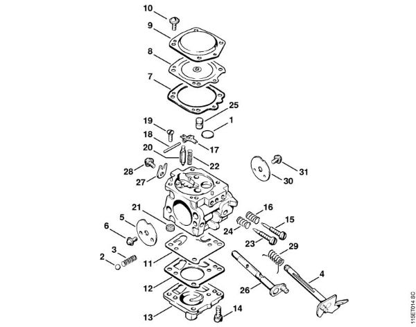 Moto-serras a gasolina (MS) 045 AVE Carburador da marca Stihl