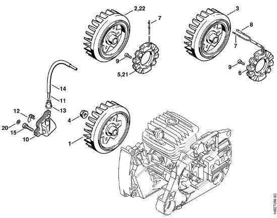 Moto-serras a gasolina (MS) 046 C Sistema de ignição da marca Stihl