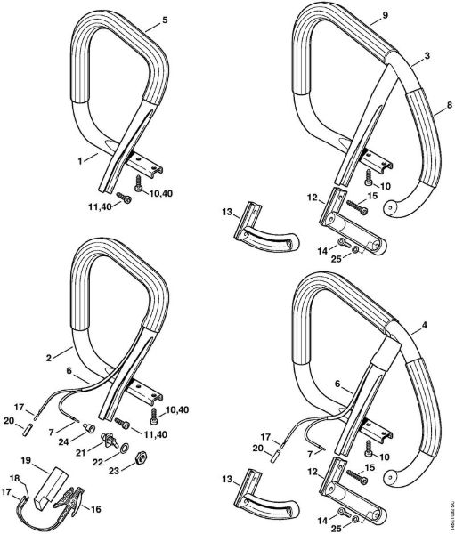 Moto-serras a gasolina (MS) 046 C Tubo do punho, Folha de aquecimento da marca Stihl