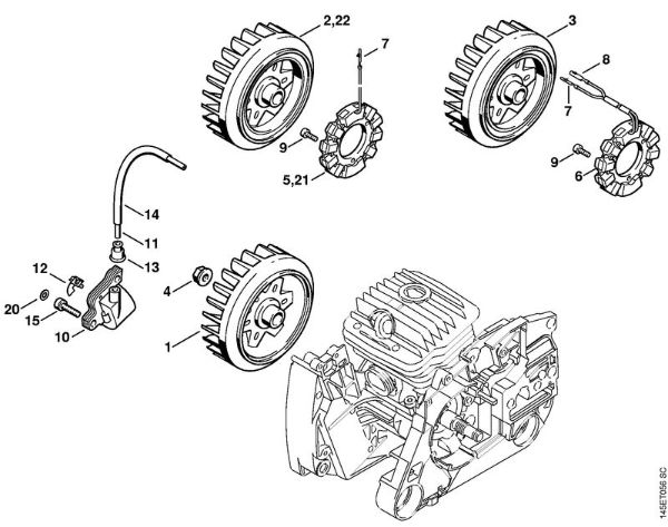 Moto-serras a gasolina (MS) 046 WVH Sistema de ignição da marca Stihl
