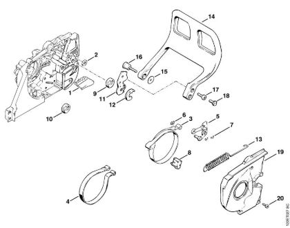 Moto-serras a gasolina (MS) 048 AVE Freio da corrente automático da marca Stihl