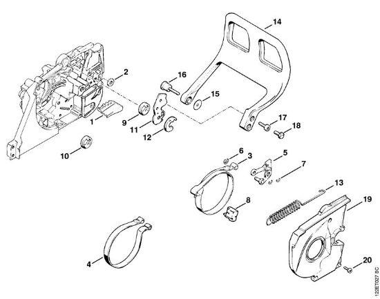 Moto-serras a gasolina (MS) 048 W Freio da corrente automático da marca Stihl