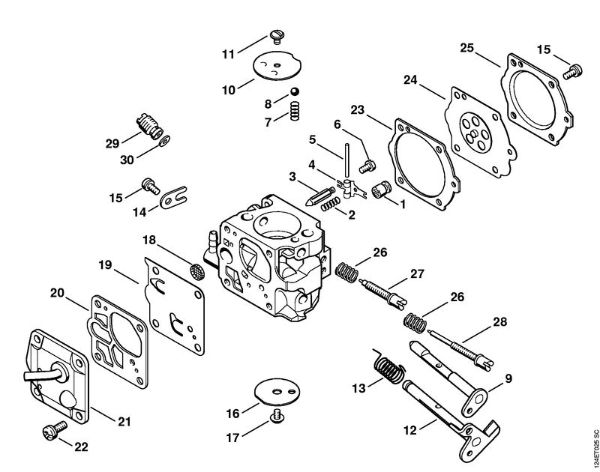 Moto-serras a gasolina (MS) 051 Carburador WJ-112 da marca Stihl