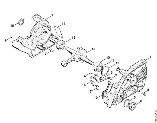 Moto-serras a gasolina (MS) 056 M Caixa da cambota, Cambota da marca Stihl